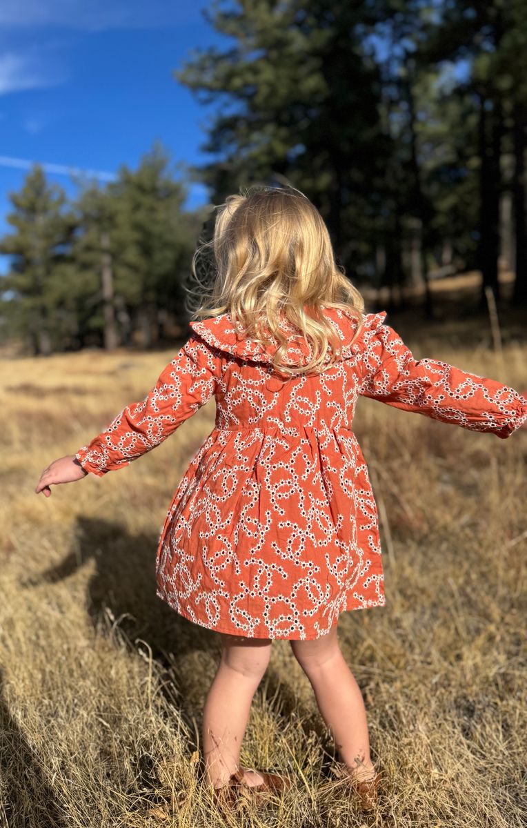 Sylvie Dress - Pumpkin Embroidery