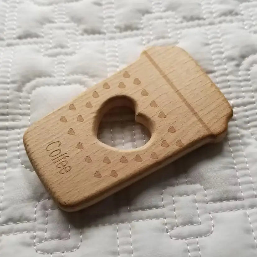 Coffee Cup Wooden Teether