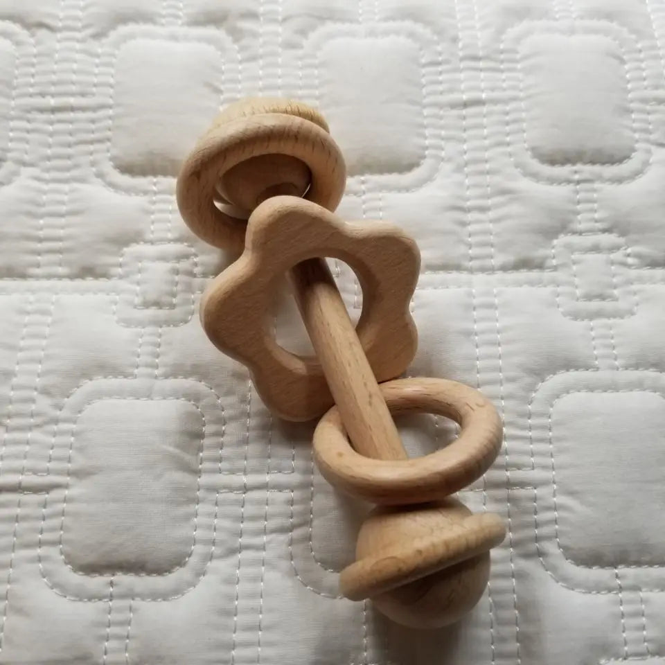 Wooden Flower Rattle