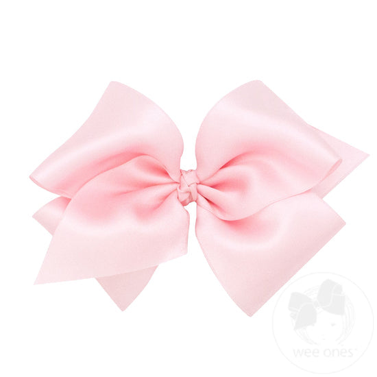 French Satin Hair Bow - Pink