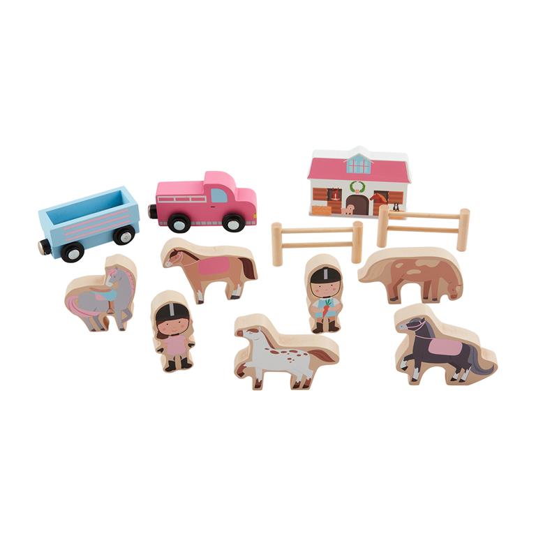Wood Horse Set Toy Set