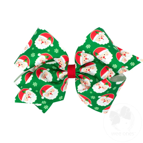 King Green Santas Hair Bow