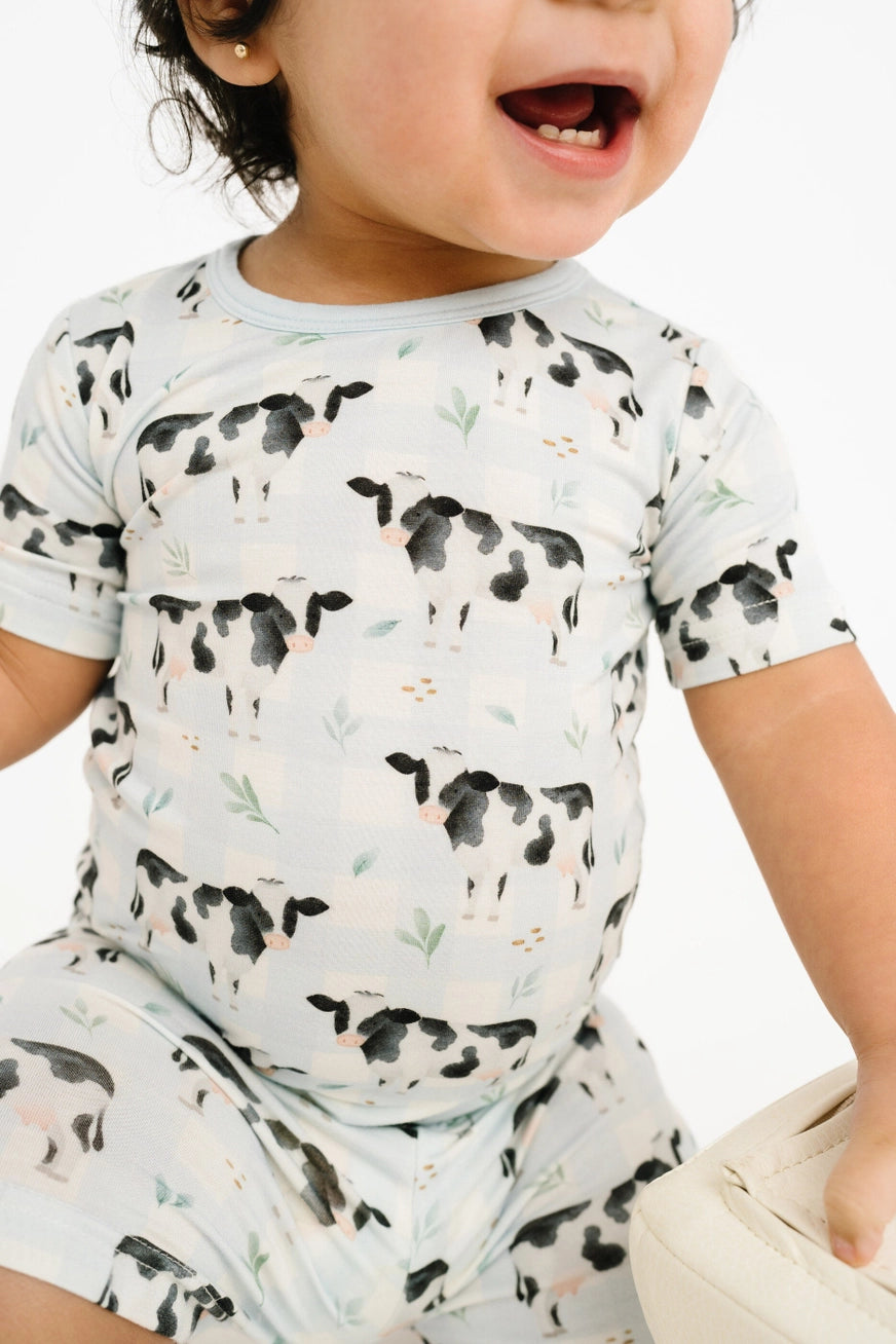 Dairy Cow Bamboo Shorts Set