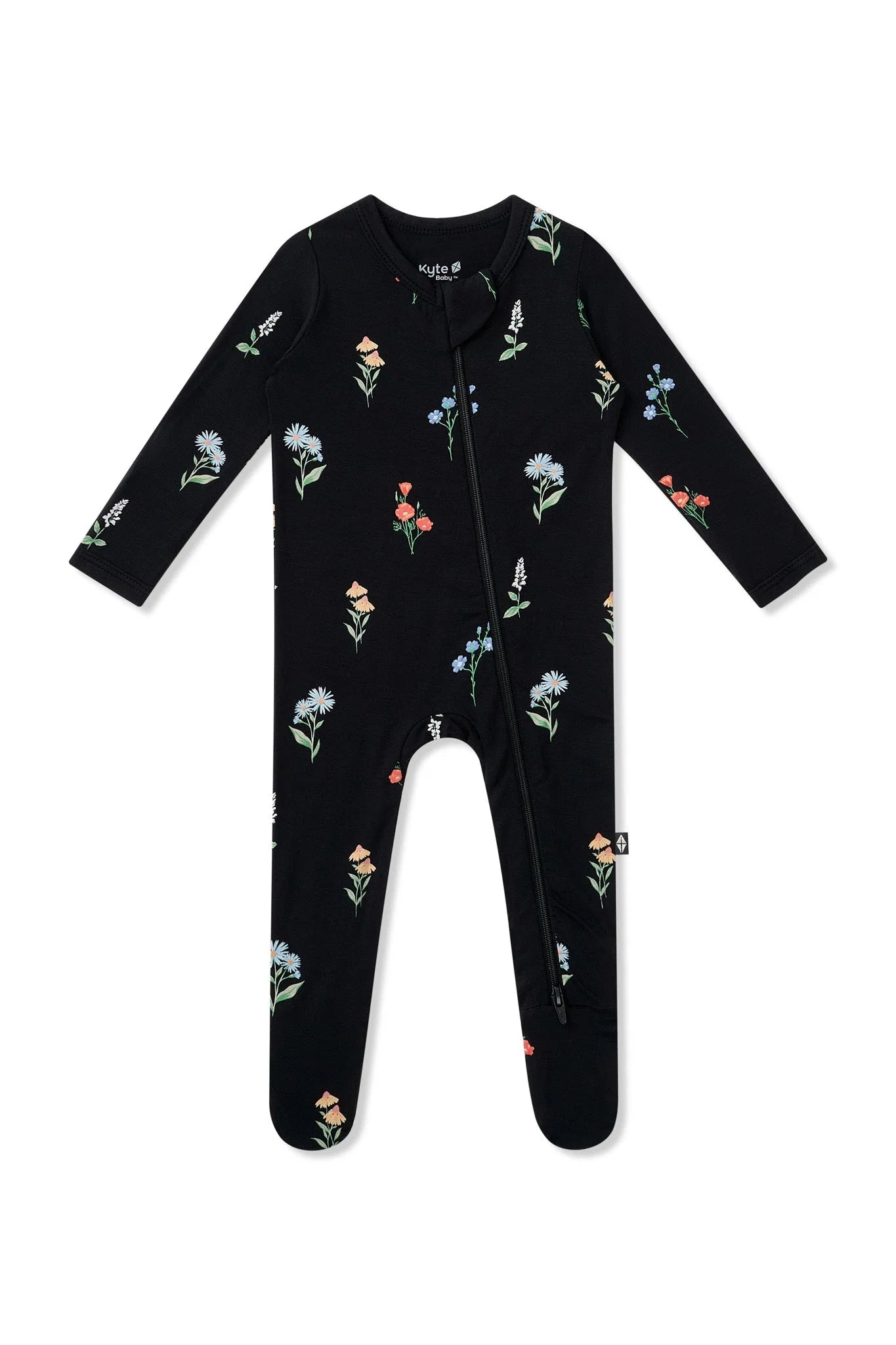 Kyte Zippered Footie - Midnight Wildflower