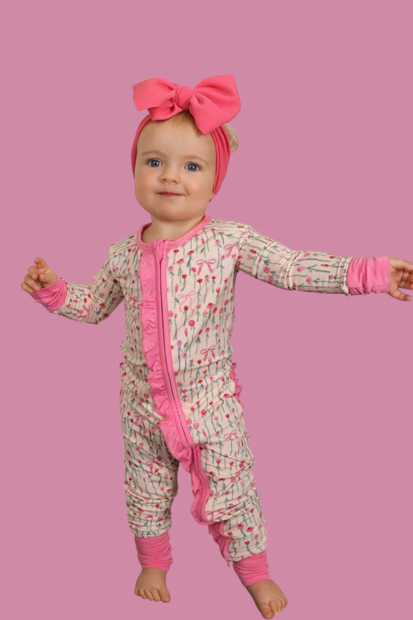 Blooms & Bows Ruffle Romper