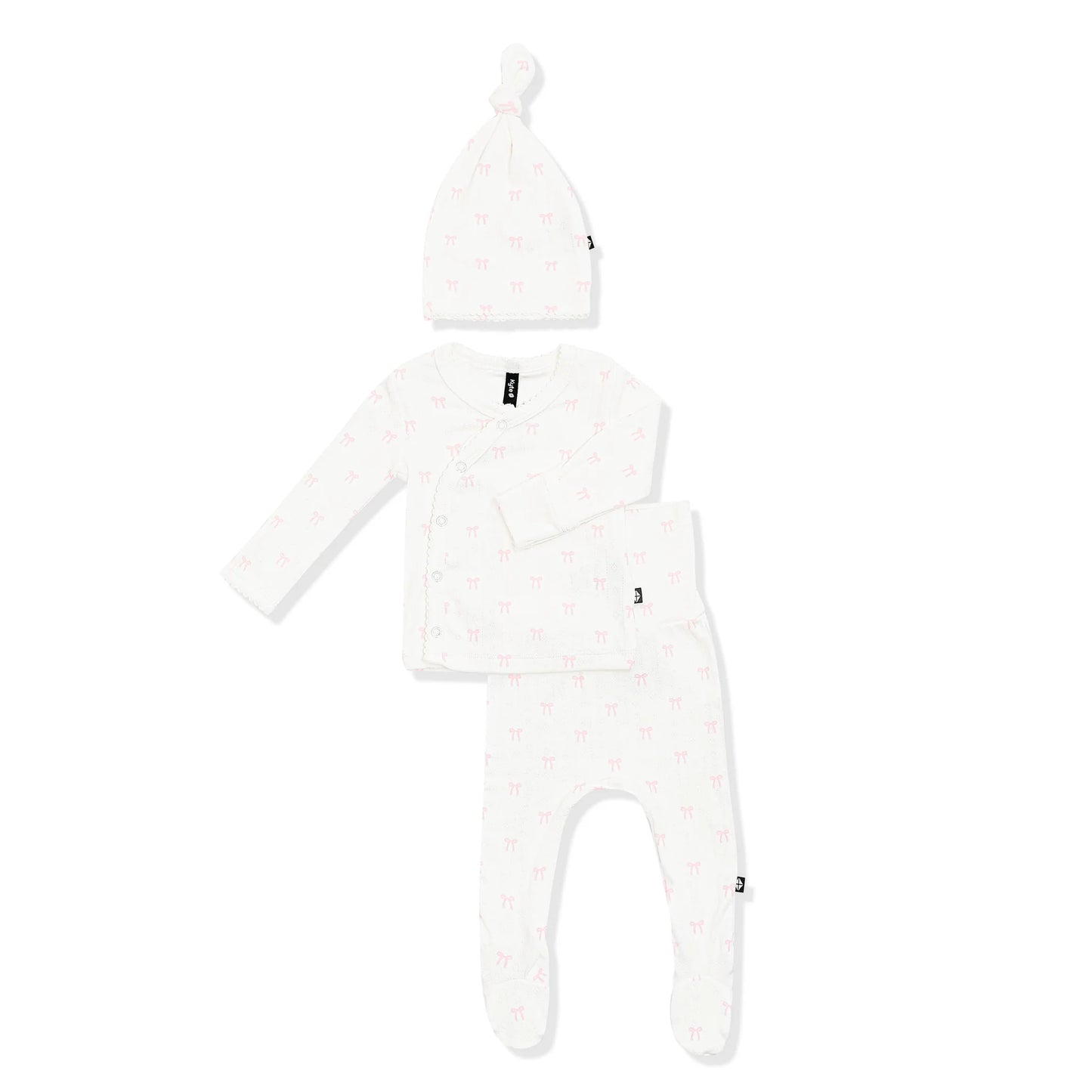 Kyte Pointelle Take Me Home Set - Sweet Pink Bow