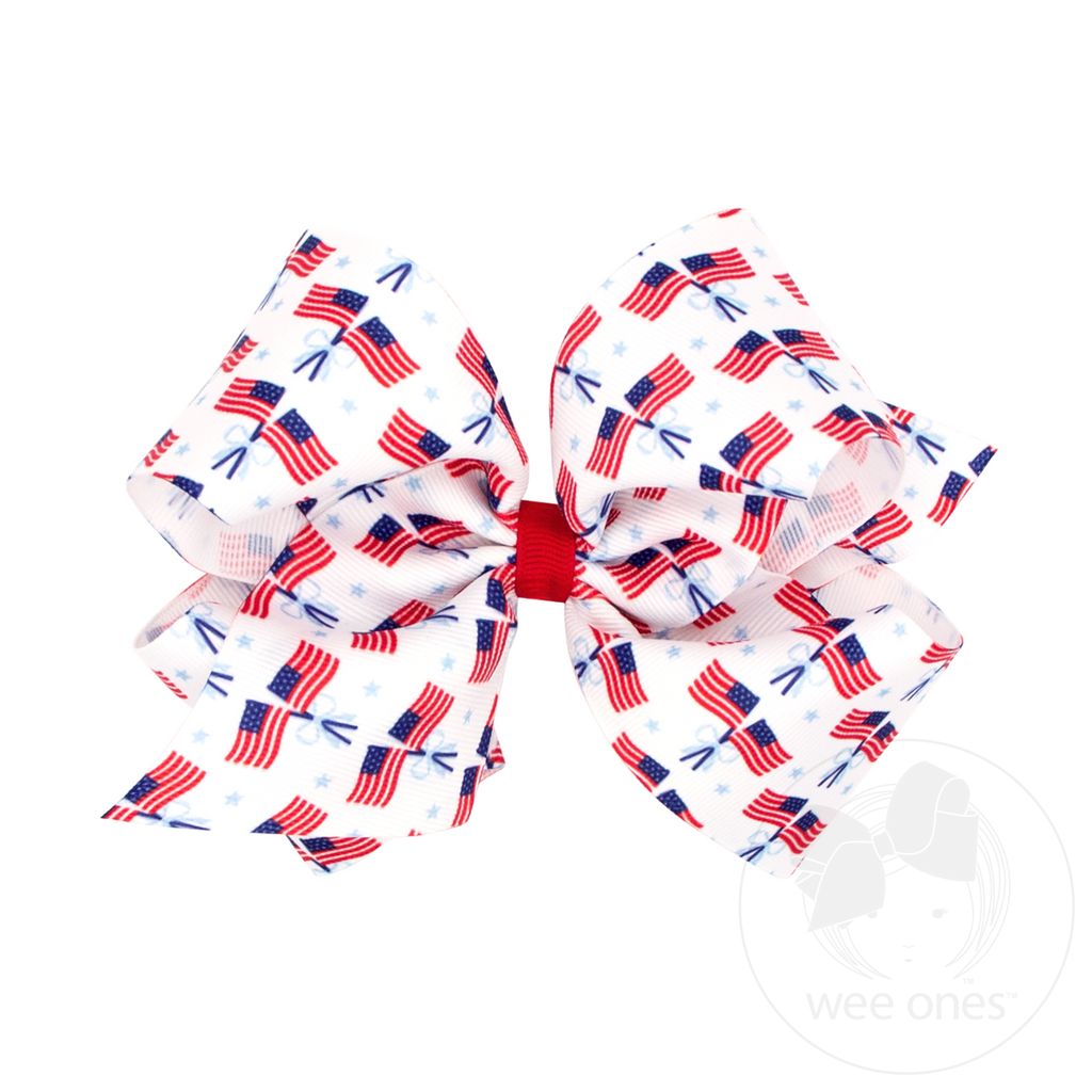 Patriotic Flags Hair Bow