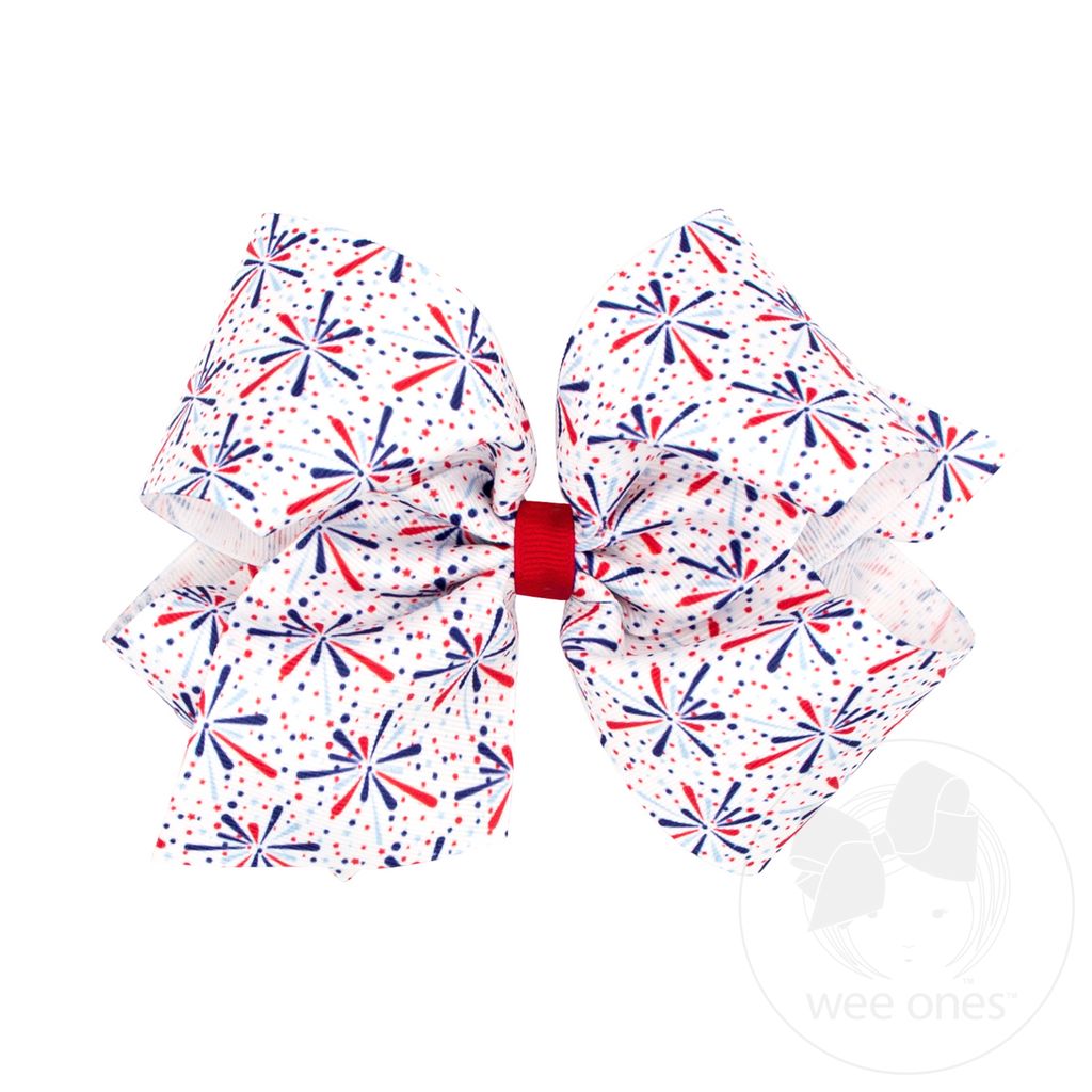 Patriotic Fireworks Hair Bow