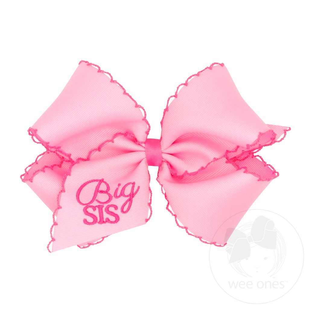 King Big Sis Embroidered Hair Bow