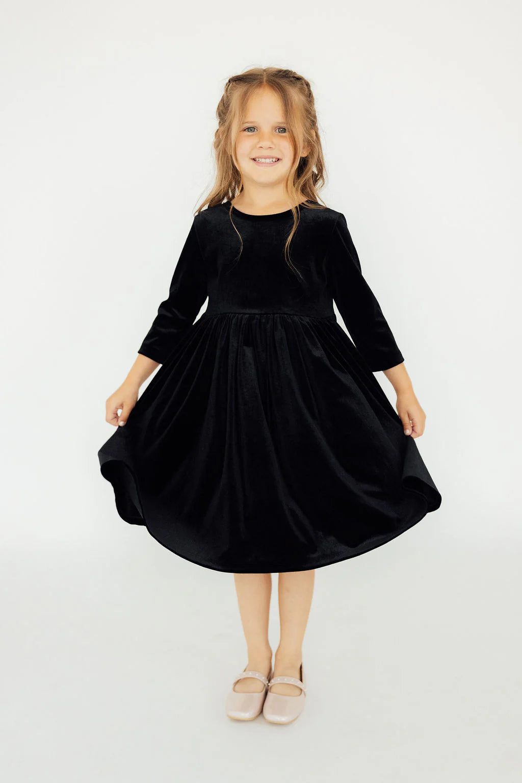 Black Velvet Twirl Dress