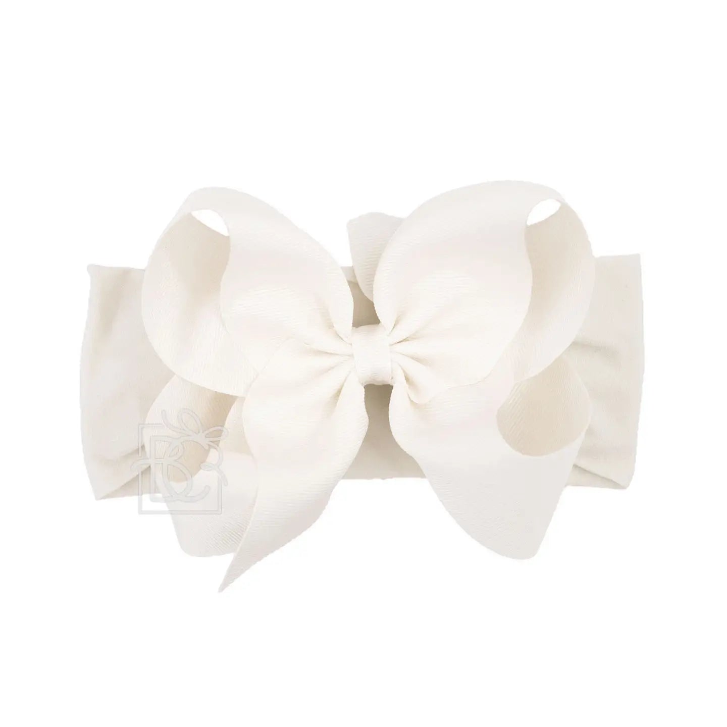5.5" Wide Headband w/Bow - Antique White