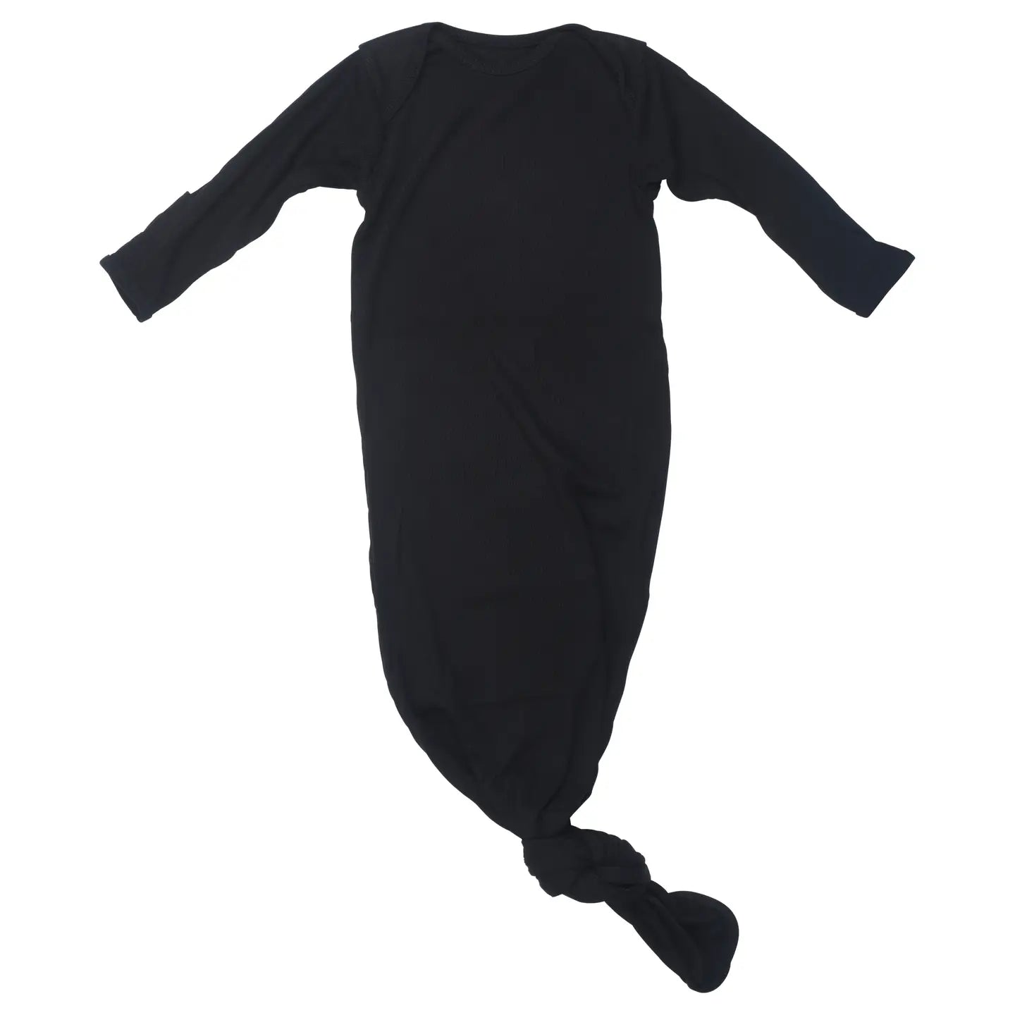 Black Rib Knotted Gown