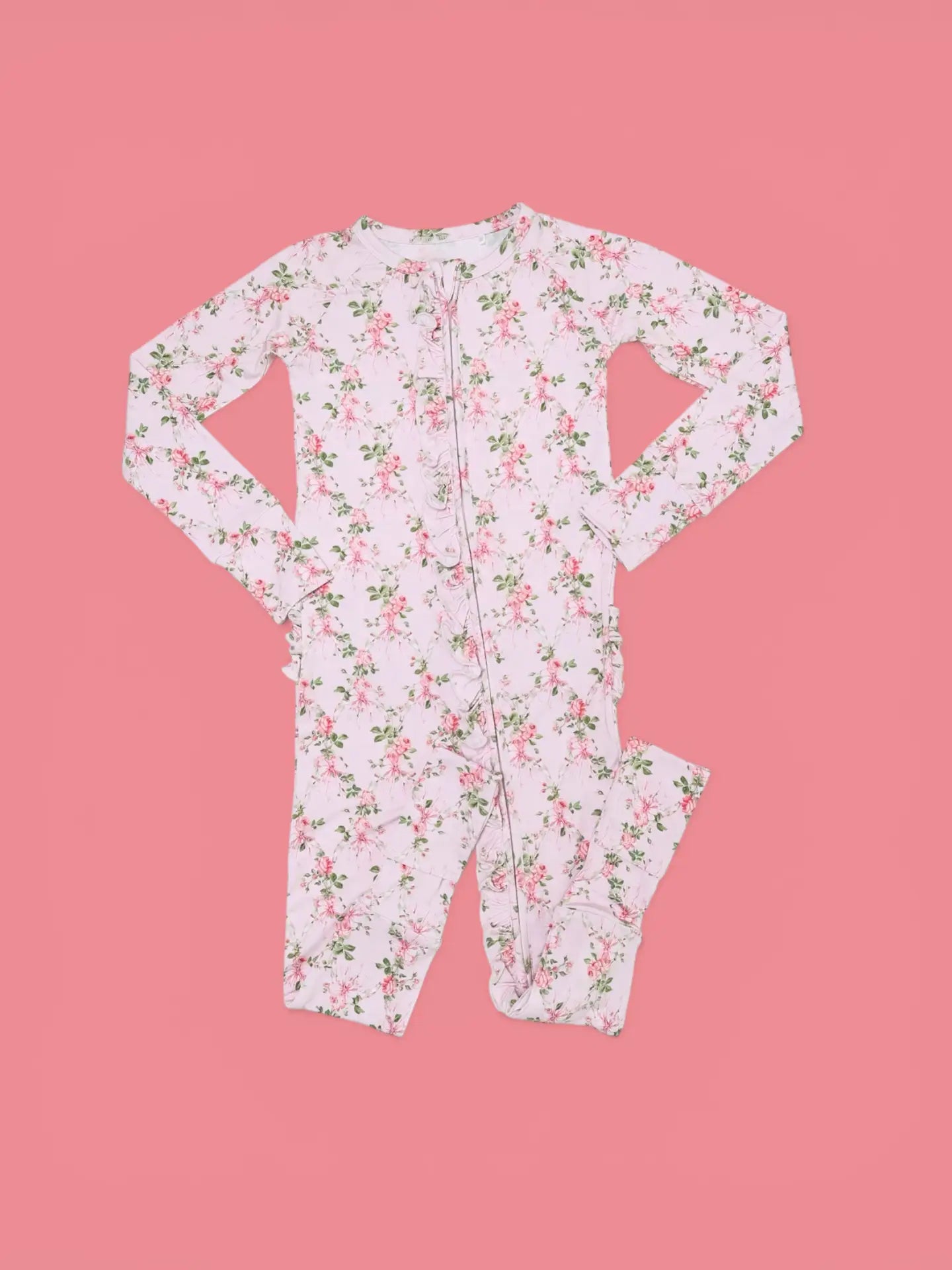 Blooming Trellis Ruffle Romper
