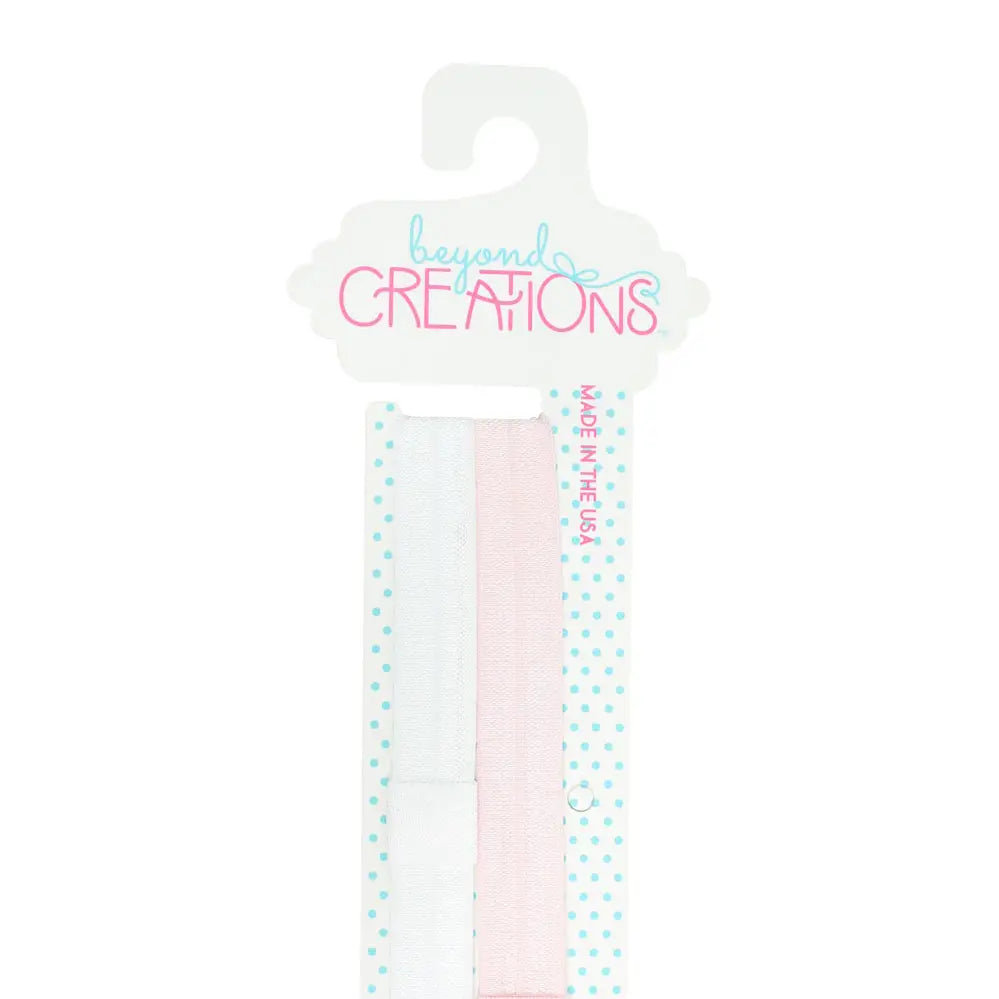 Skinny Elastic Headband Pack - White/Pink