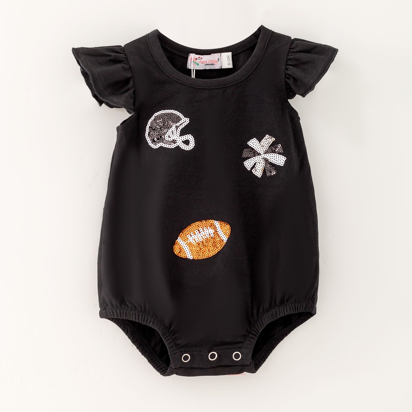 Black Football Sequin Romper