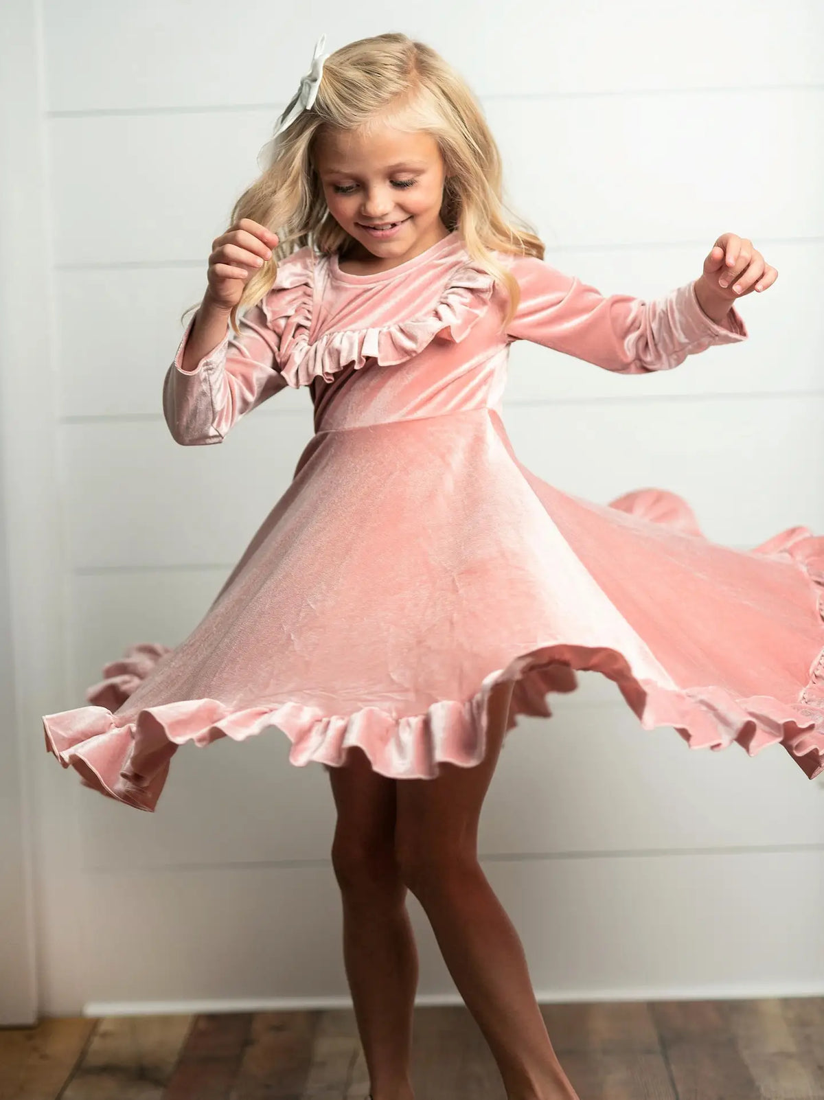 Pink Velvet Twirl Dress