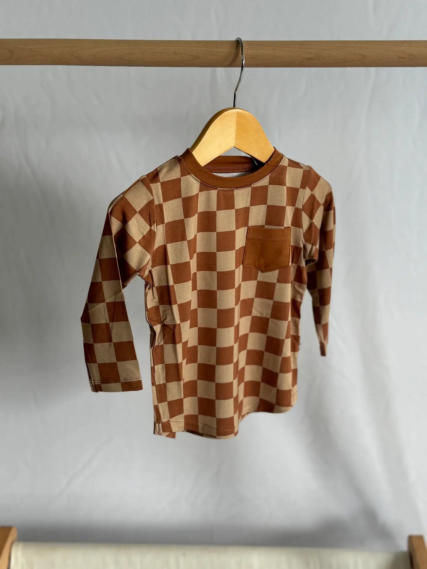 Chocolate/Tan Checkered Tee