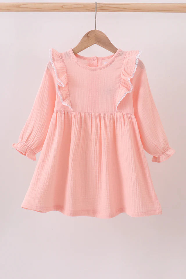 Pink Ruffle Muslin Dress