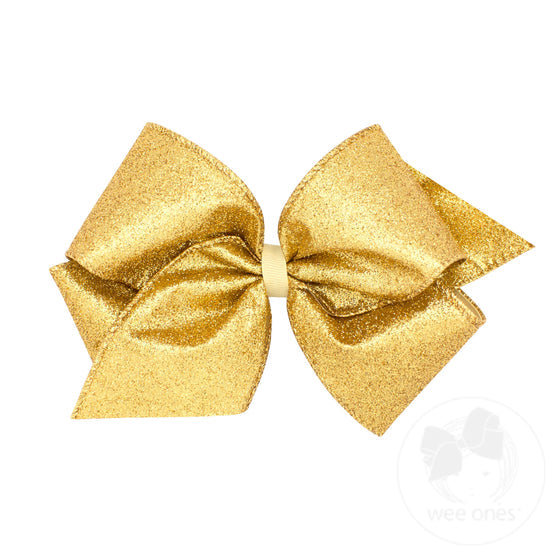Gold Glitter Hair Bow