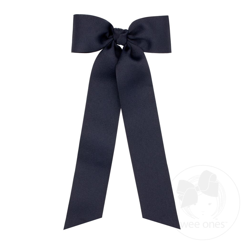Grosgrain Streamer Hair Bow - Navy