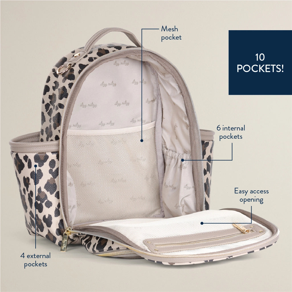 Leopard Itzy Mini Plus Backpack Diaper Bag