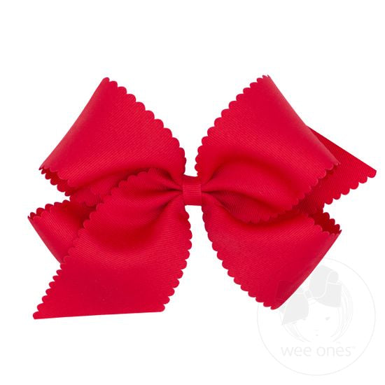 Red Scalloped Edge Bow - 5.5