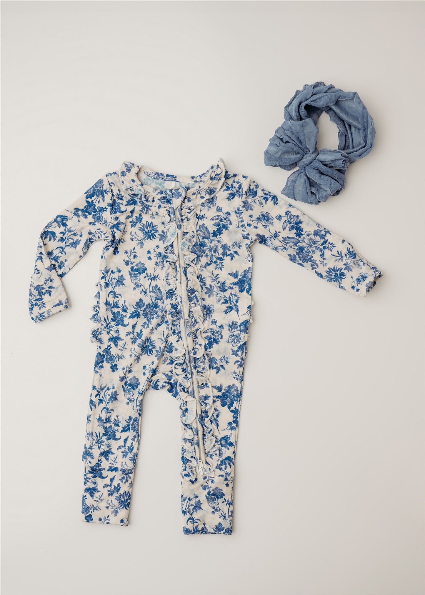 Blue Bell Bliss Ruffle Footie Romper