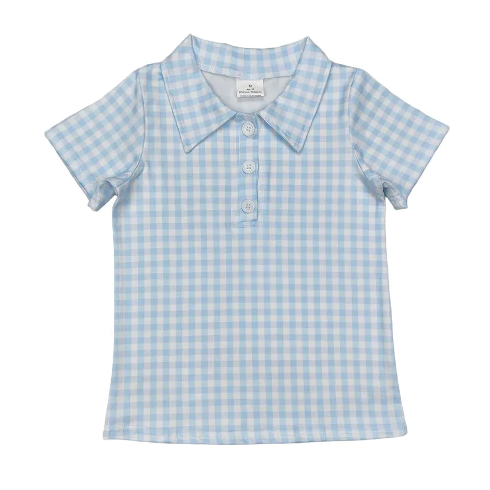 Sky Blue Check Polo