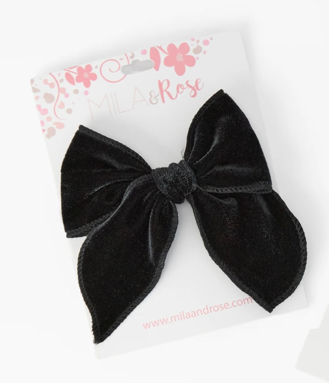 Classic Hair Bow - Black Velvet