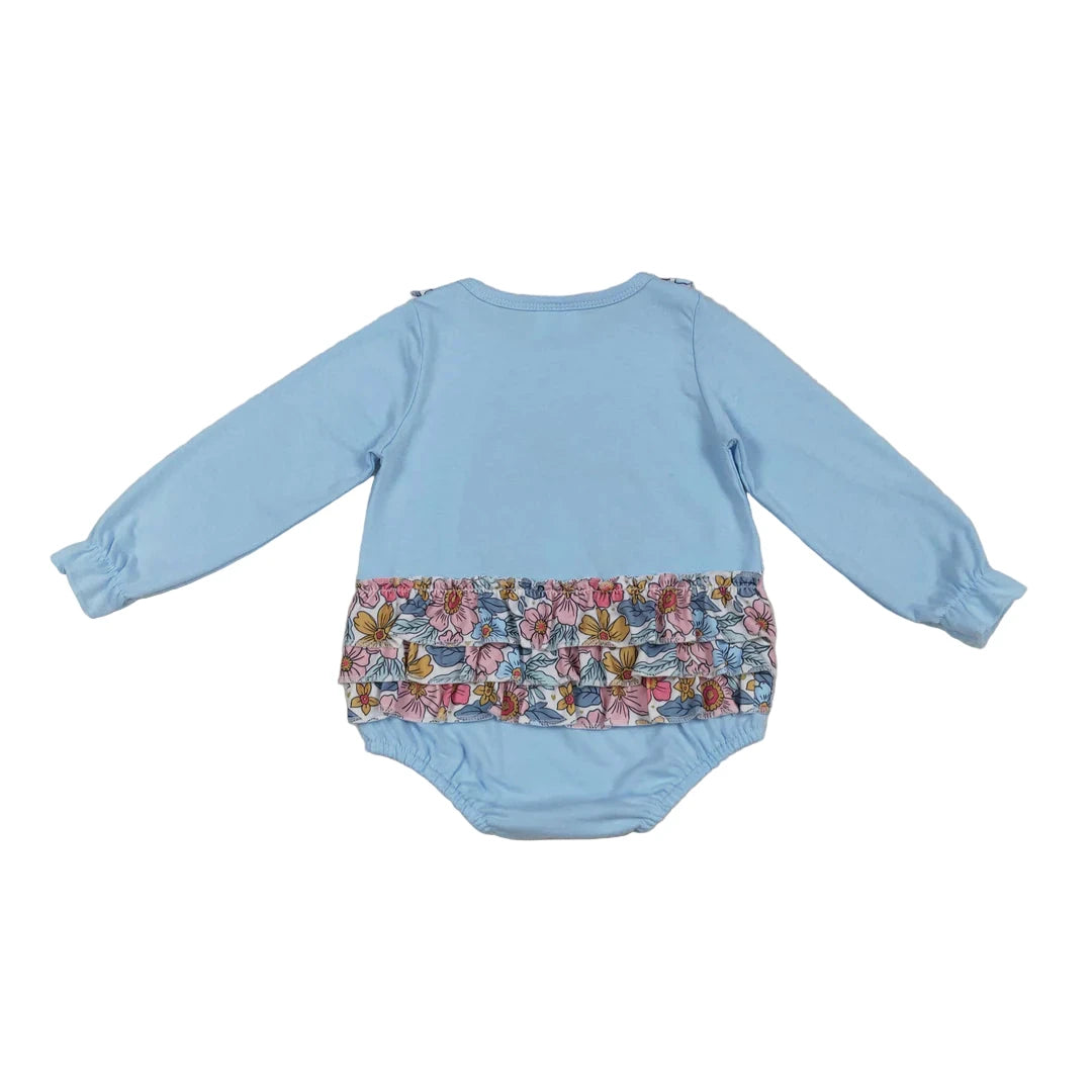 Flower Pumpkin Blue Romper