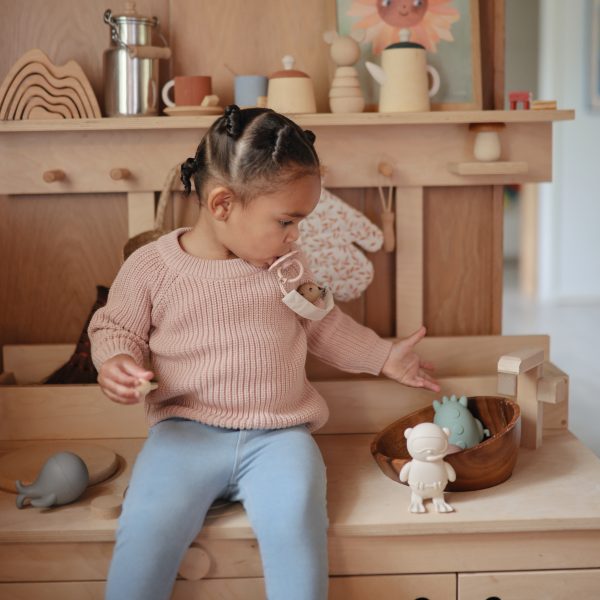 Linen Pacifier Clip - 2 pack (Blush/Cream)