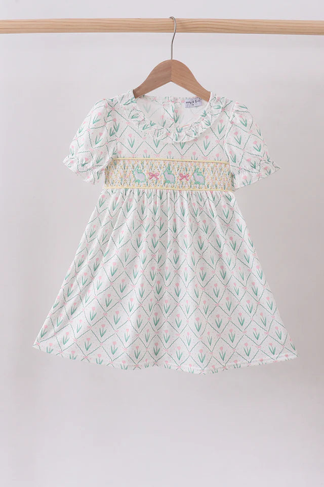 Bunny Bow Smocked Dress