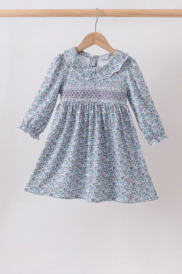 Blue Floral Smock dress