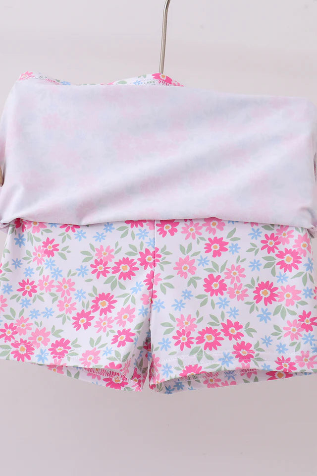 Pink Floral Skort Set