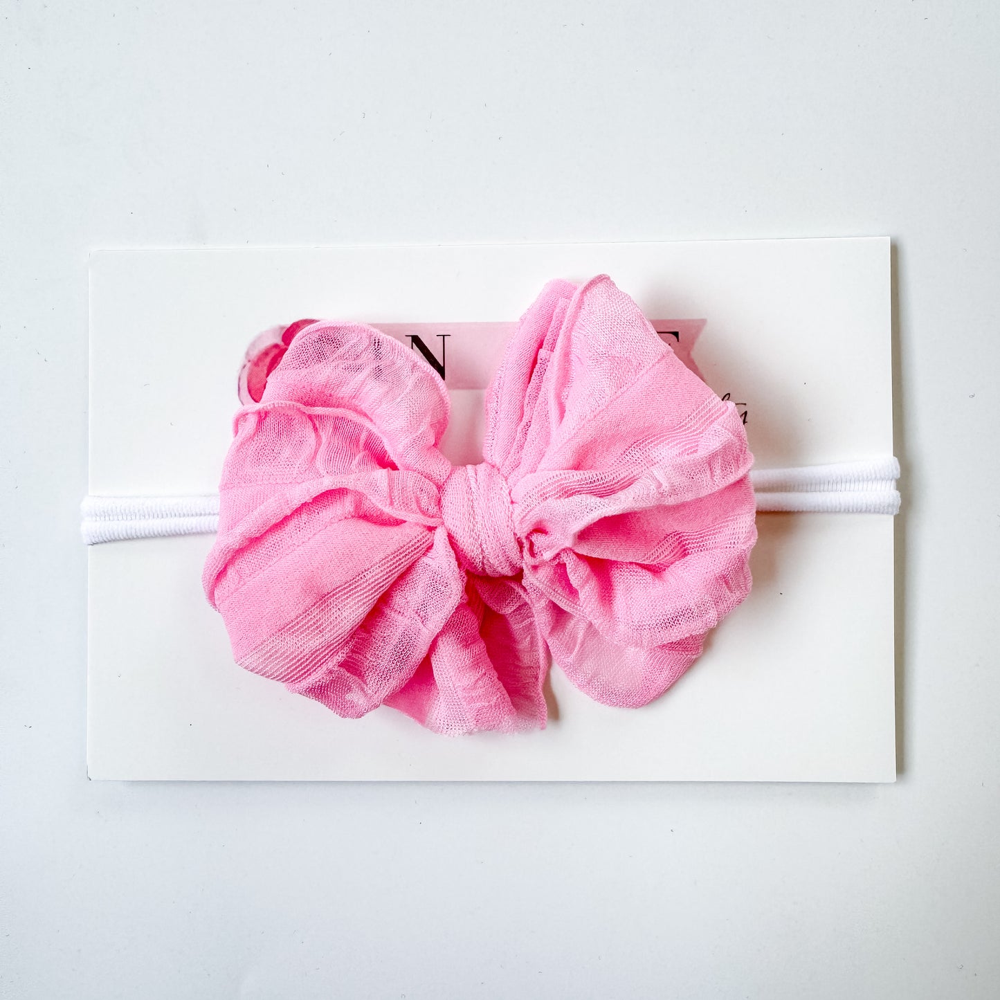 Mini Ruffled Headband - Bubblegum