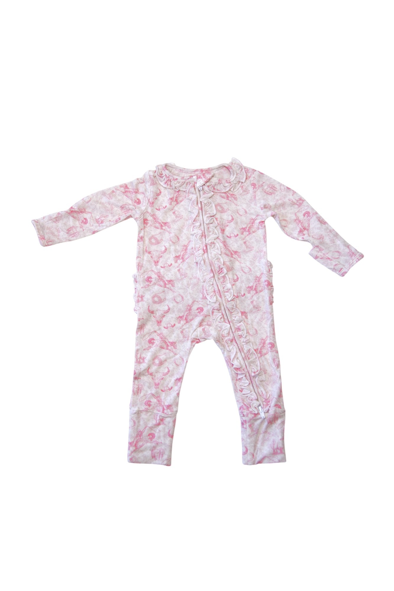 Saddle Sweetheart Ruffle Footie Romper