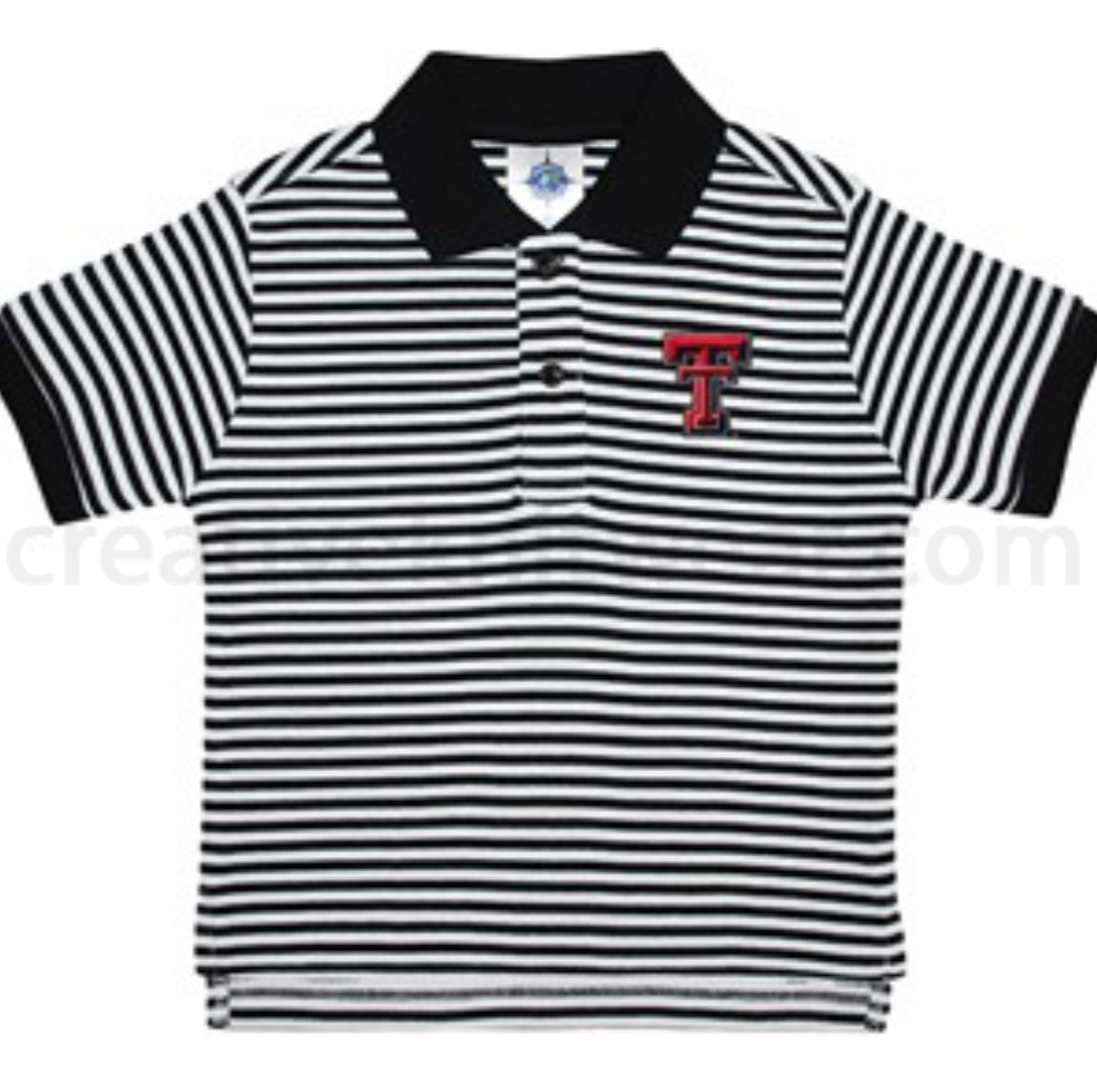Texas Tech Black/White Stripe Polo