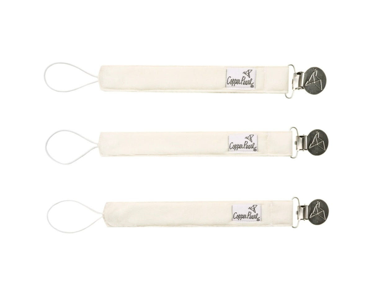 Copper Pearl Binky Clips (Set of 3) - Cru