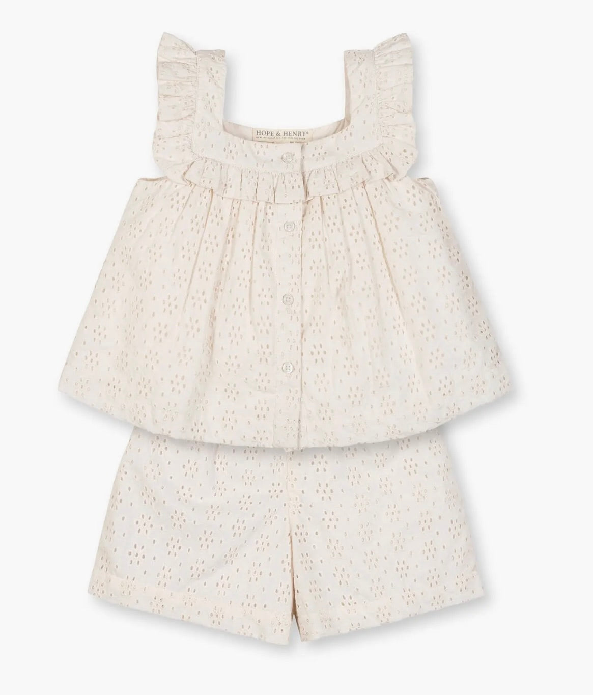 Natural Eyelet Tank and Short Set
