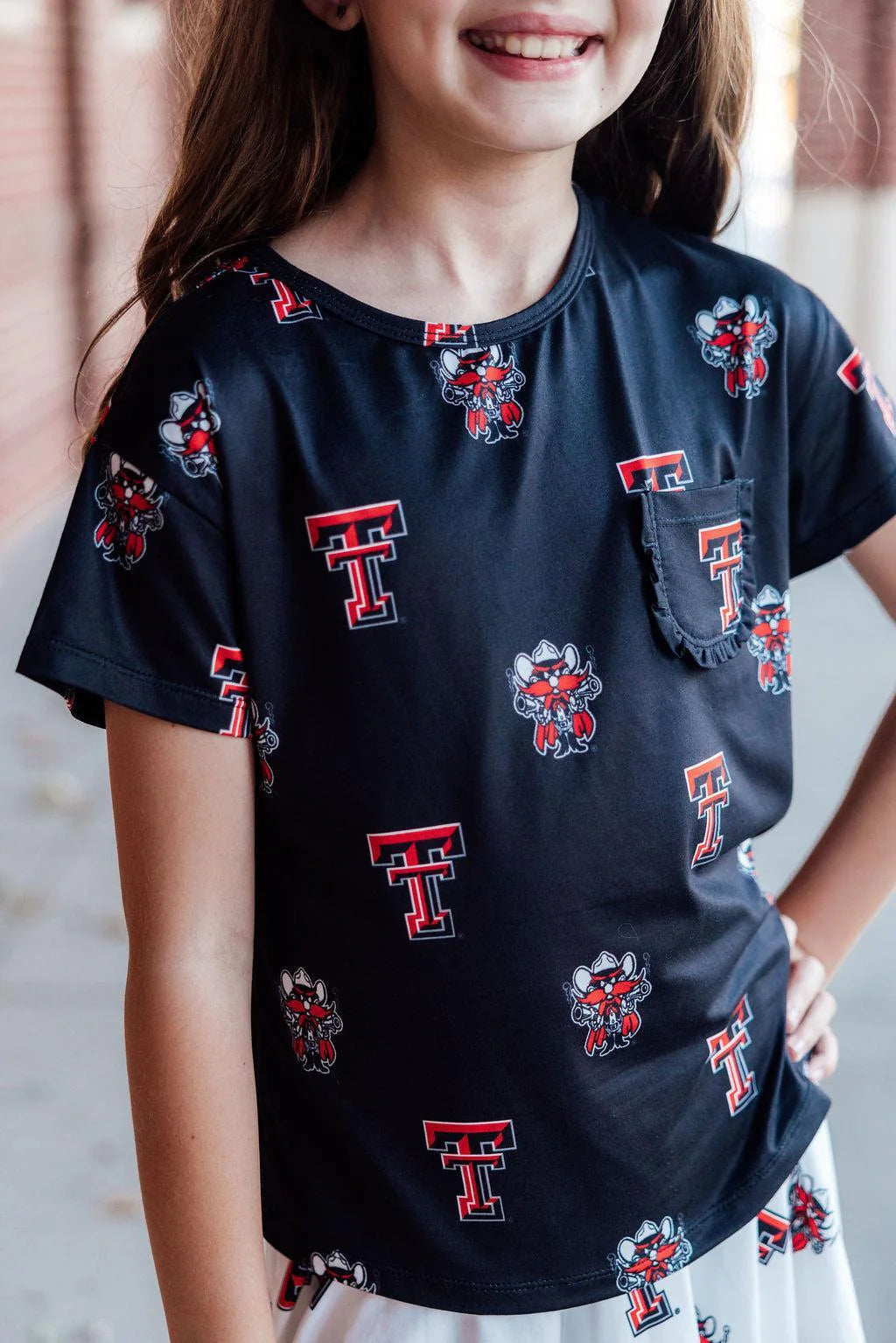 Texas Tech Black Raider Red Ruffle Tee