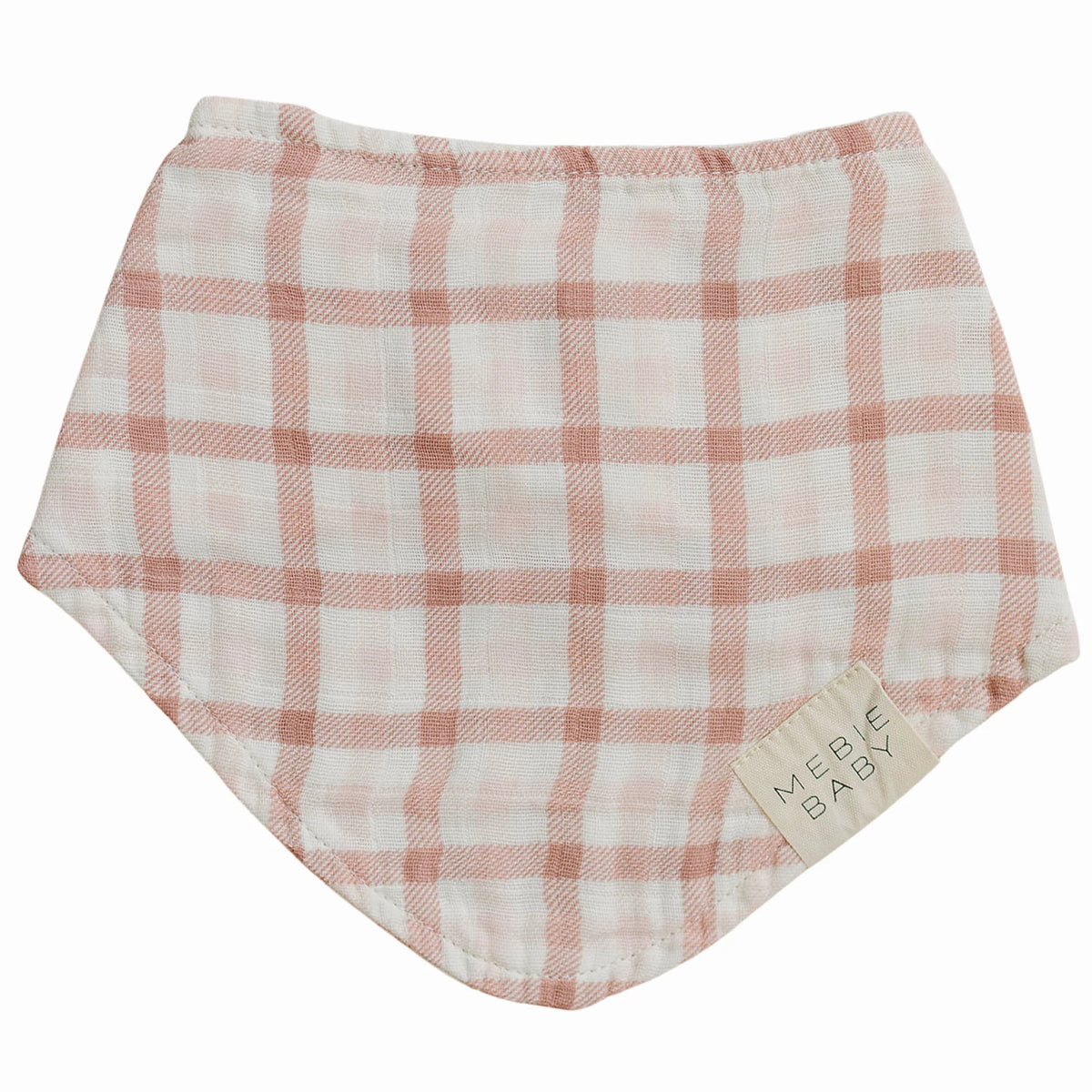 Pink Gingham Muslin Bib