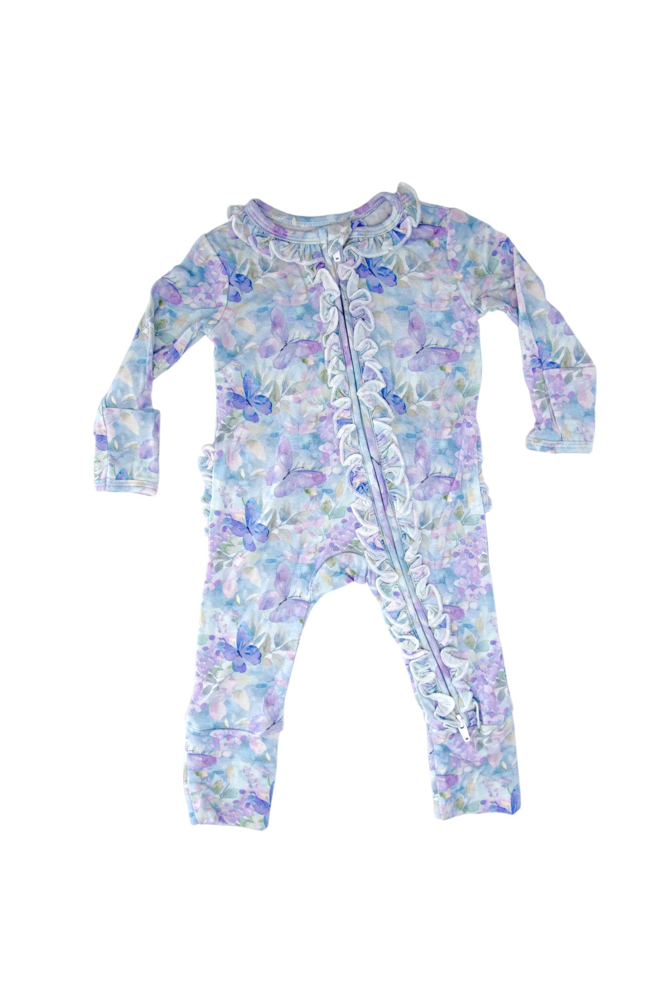 Violet Grace Ruffle Footie Romper