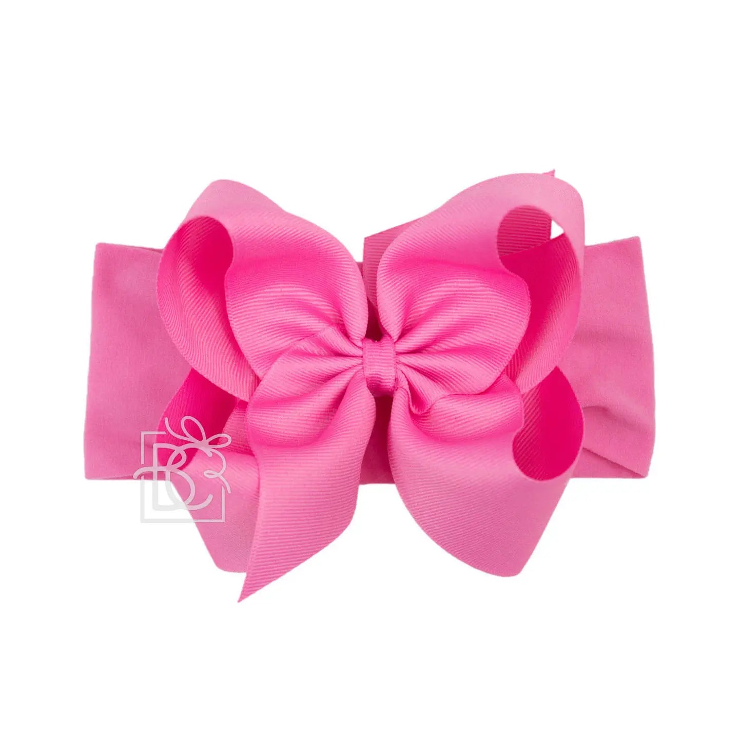 5.5" Wide Headband w/Bow - Hot Pink