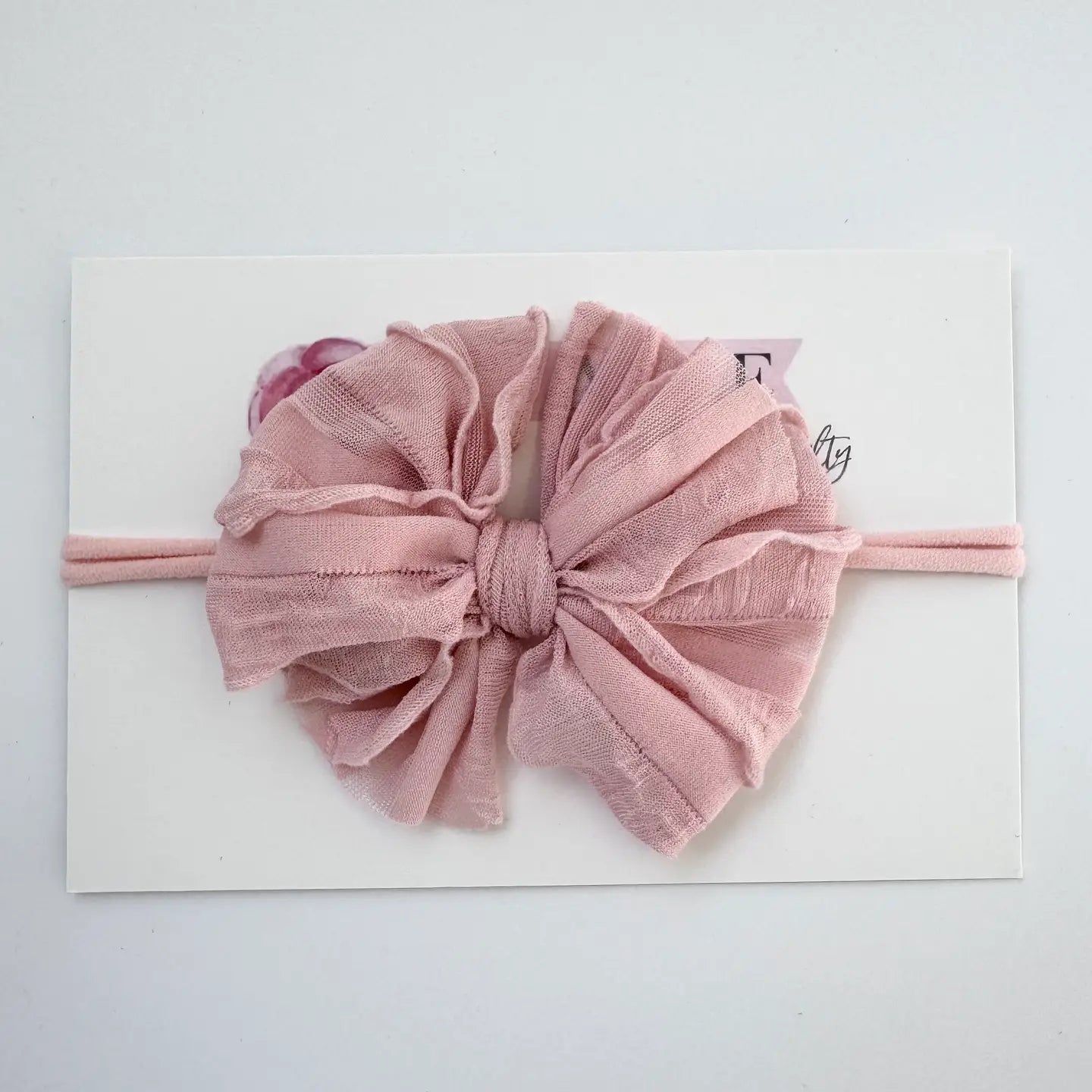 Mini Ruffled Headband - paris pink