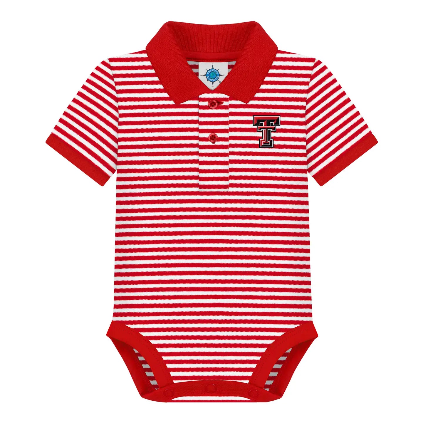 Texas Tech Red/White Stripe Bodysuit