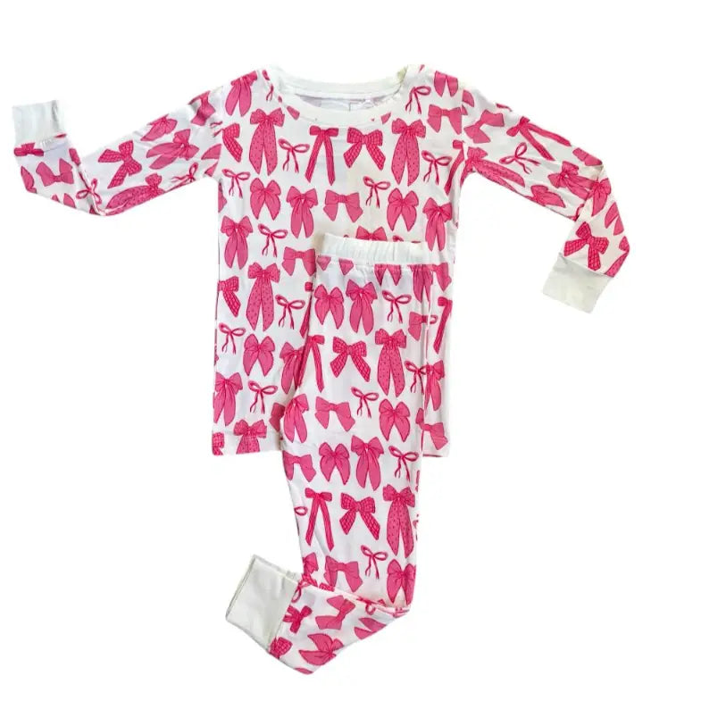 Hot Pink Bow Two-Piece Pajama