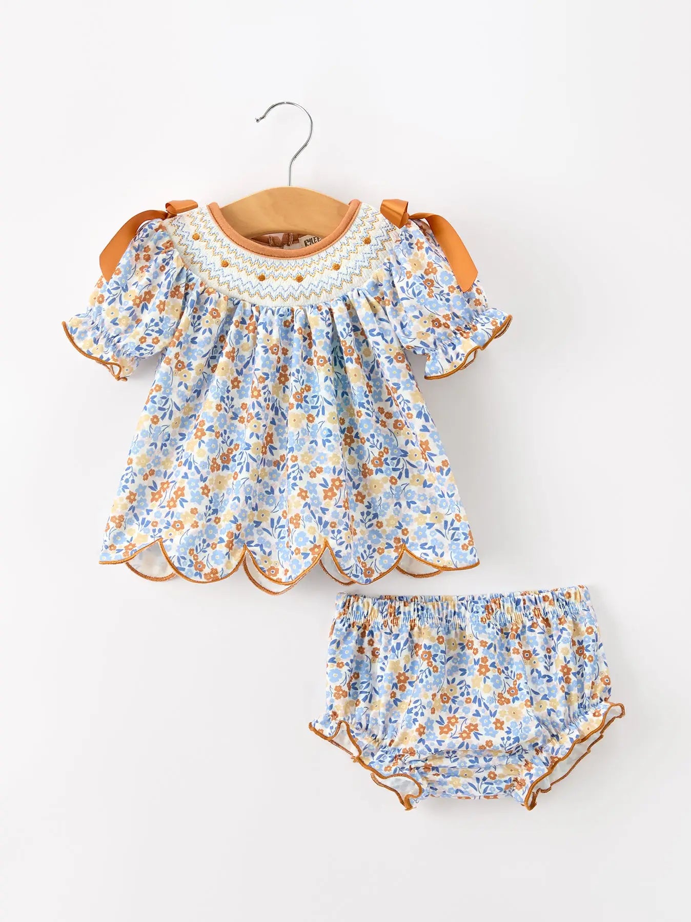 Fall Floral Smock Bloomer Set