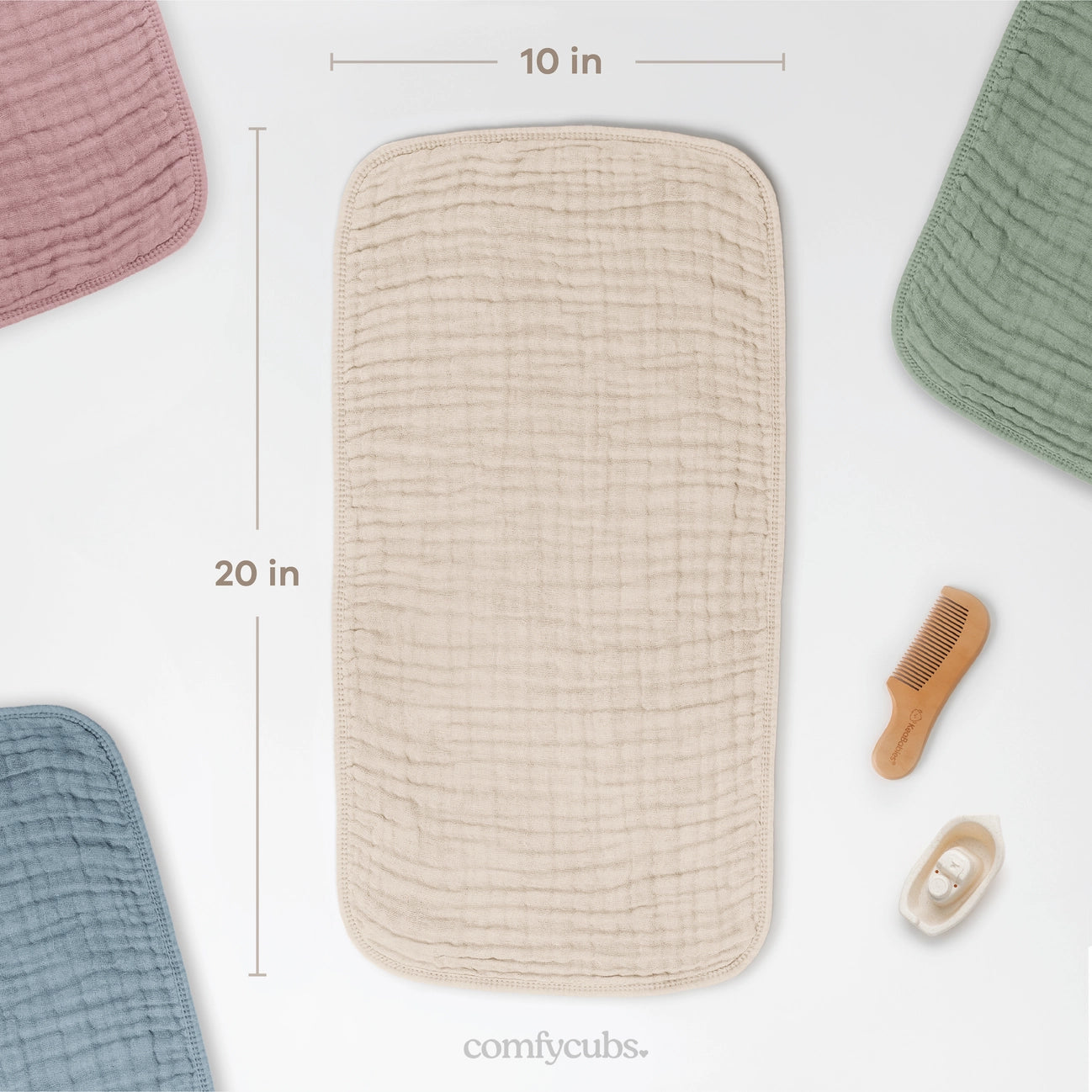 Muslin Burp Cloth Set (6) - Sand