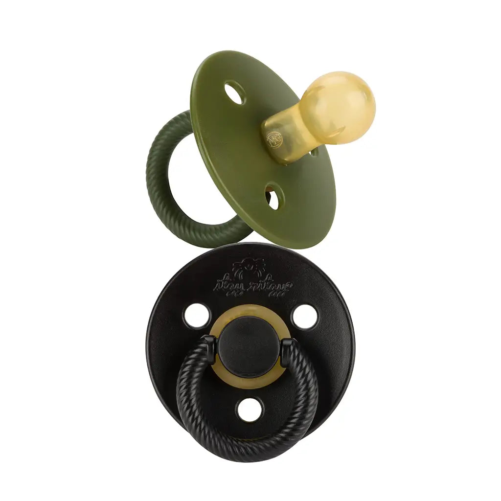 Itzy Soother Natural Rubber Paci Set - Camo/Midnight