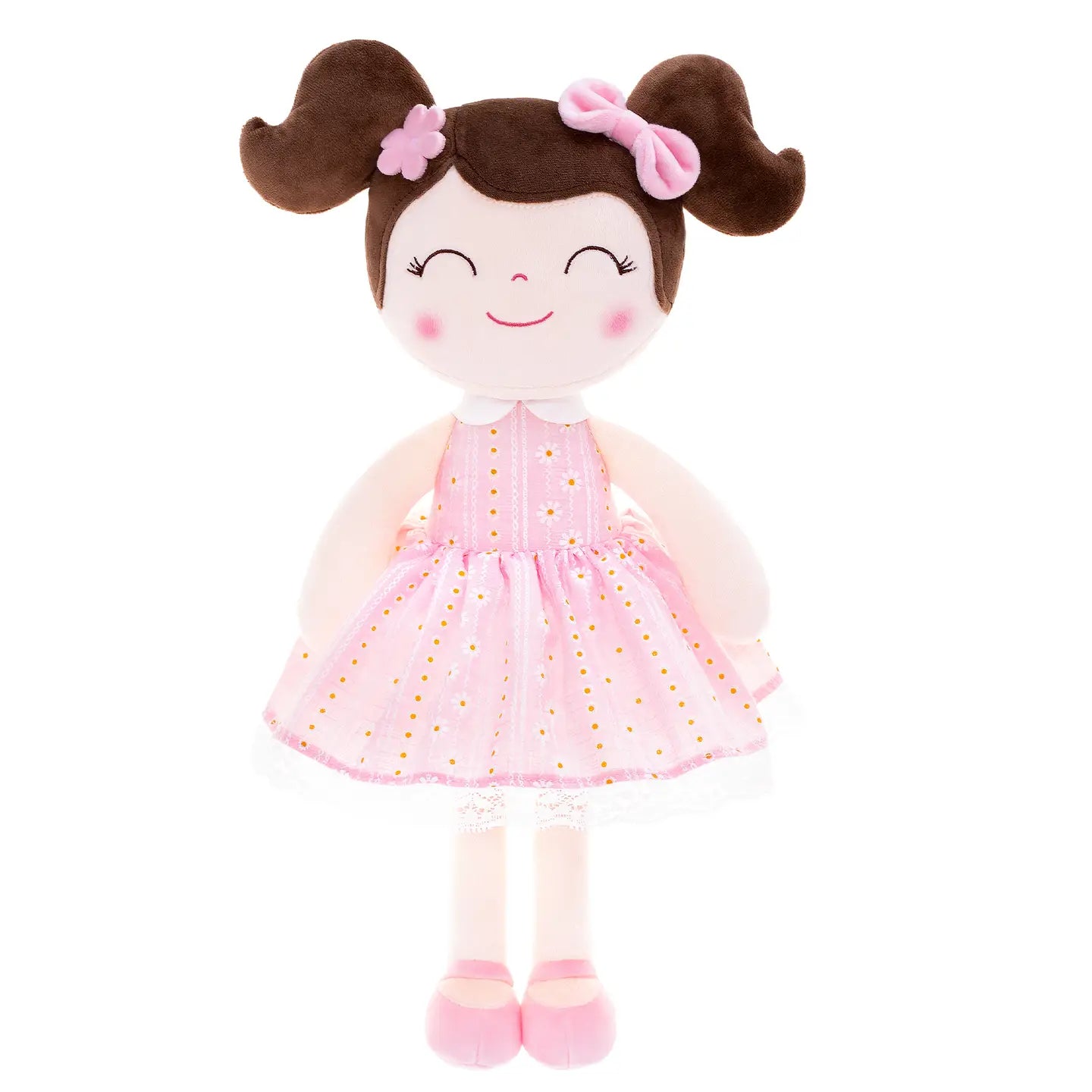 Light Pink Doll - Brown Hair
